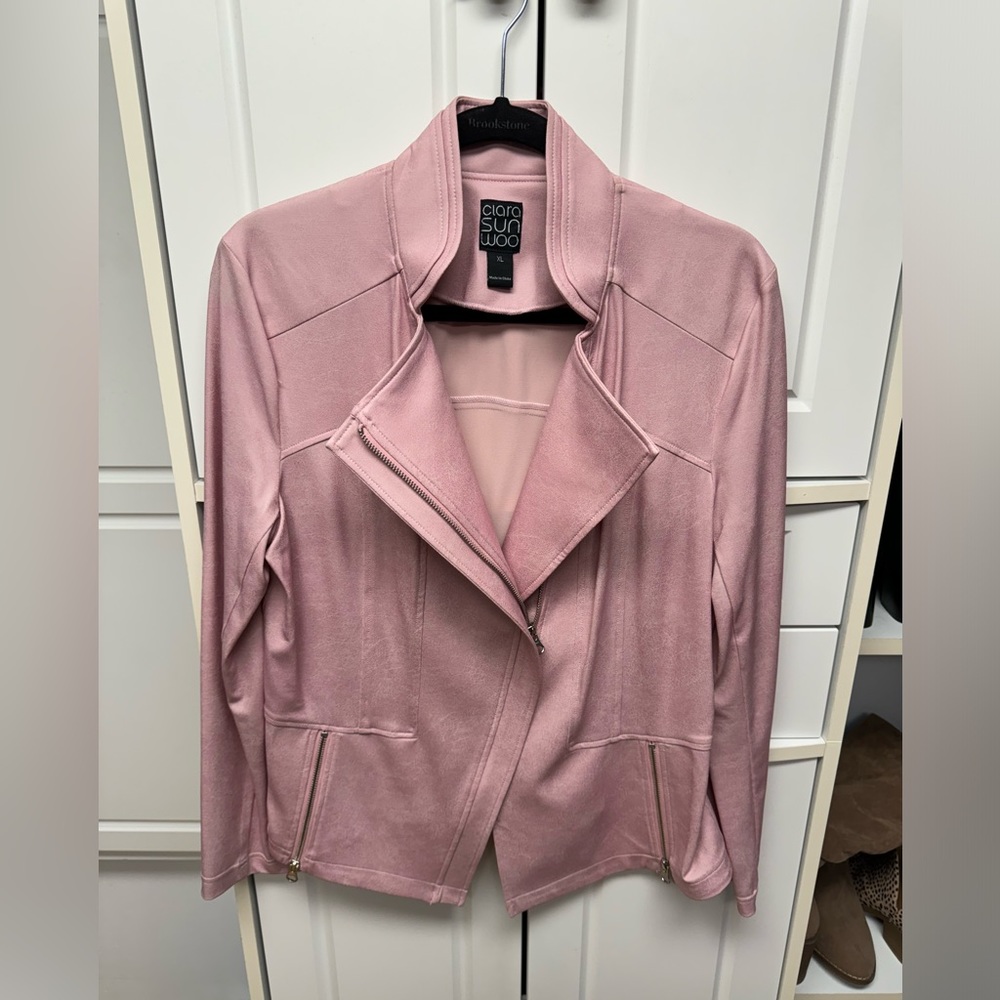 Clara Sunwoo Liquid Leather Jacket- pink
